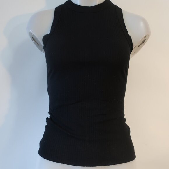 Womens ASOS Black Ribbed Tank Top 4 - Picture 1 of 6